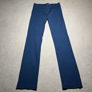 Betabrand Pants Womens Large Long Blue Mid Rise Stretch Flat Front Yoga